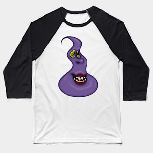 Goofy Ghost Face | Halloween Sticker Baseball T-Shirt